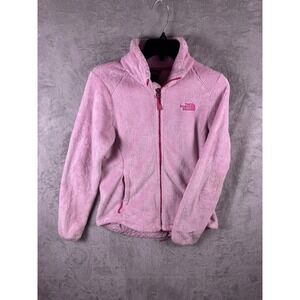 The North Face Fleece Jacket Womens Small Pink Full Zip Stand Collar Pockets